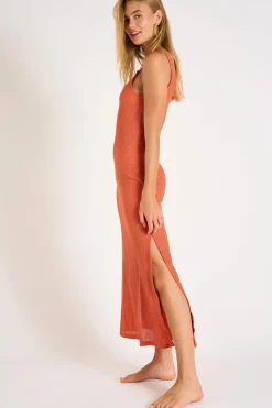 BEACHWEAR DRESS Orange AMIVA GOLDENRIB
