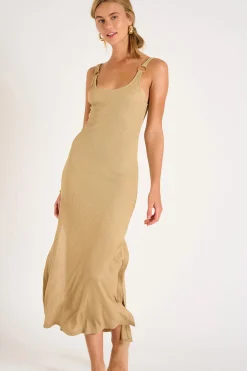 BEACHWEAR DRESS Beige AMIVA GOLDENRIB