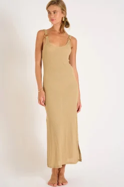 BEACHWEAR DRESS Beige AMIVA GOLDENRIB