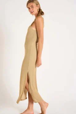 BEACHWEAR DRESS Beige AMIVA GOLDENRIB