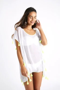 BEACHWEAR PONCHO White CUMBIA FARFALA