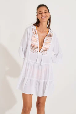 BEACHWEAR TUNIC White LOUISE SALTY