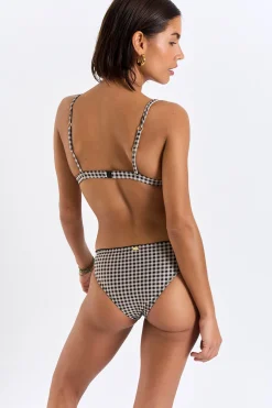 Glamo & Camana Delvina two-piece black gingham swimsuit