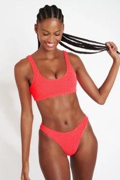 JUSTIN & NAIDA POPCORN pink scrunchy bikini