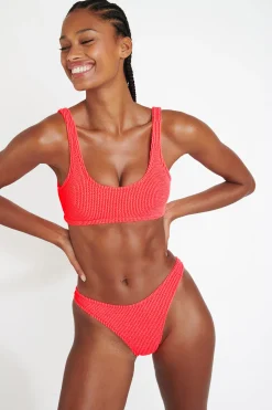 JUSTIN & NAIDA POPCORN pink scrunchy bikini