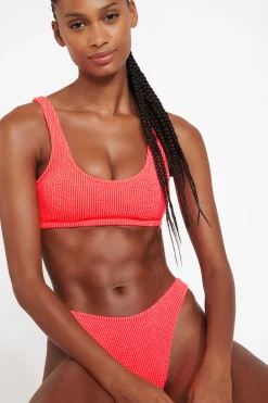 JUSTIN & NAIDA POPCORN pink scrunchy bikini