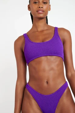 JUSTIN & NAIDA POPCORN purple scrunchy bikini