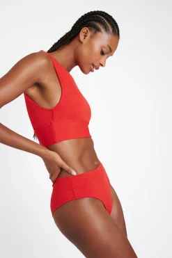 MALEO & MANHA SCRUNCHY orange bralette swimsuit