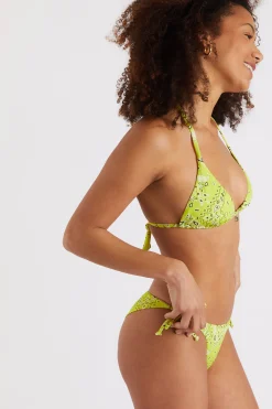 Rico & Lina Benita bandana print bikini in lime green