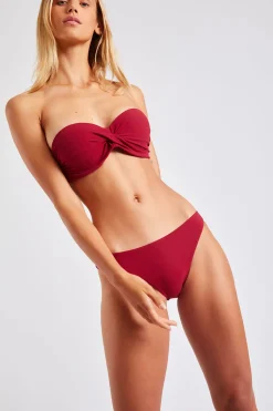 SAKATA & DUCA BOTANY burgundy bandeau swimsuit