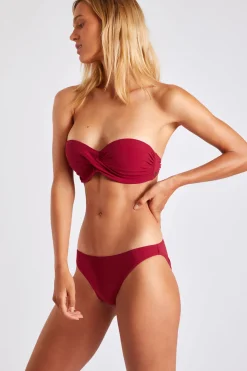 SAKATA & DUCA BOTANY burgundy bandeau swimsuit