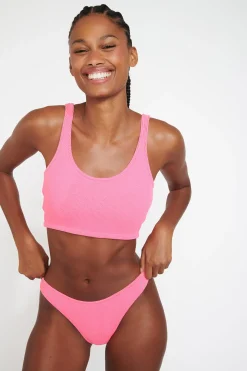 TAINO & NAIDA SCRUNCHY Pink tankini swimsuit